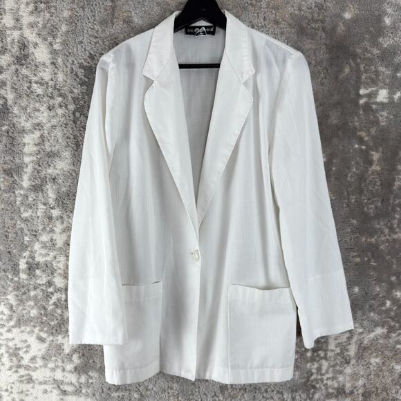 Sag Harbor Size 8 Career Notched Single Button Blazer Jacket White Long Sleeve - Picture 1 of 10